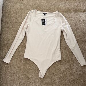 Cream Long Sleeve Bodysuit Express